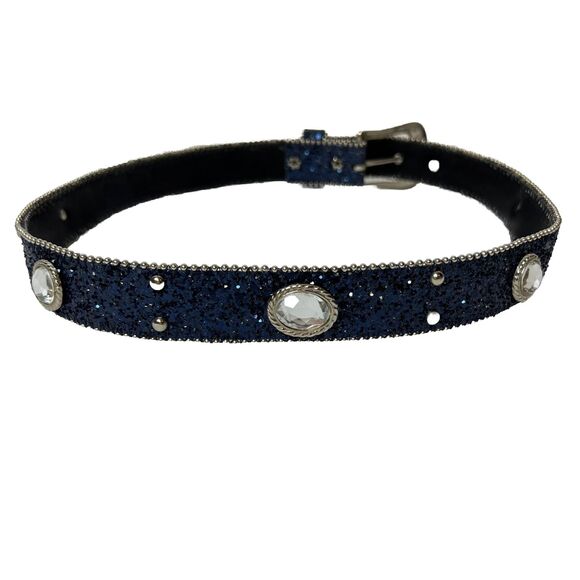 Elite Fresno California  Belt Glitter Blue Rhinestone Buckle Size S main image 8